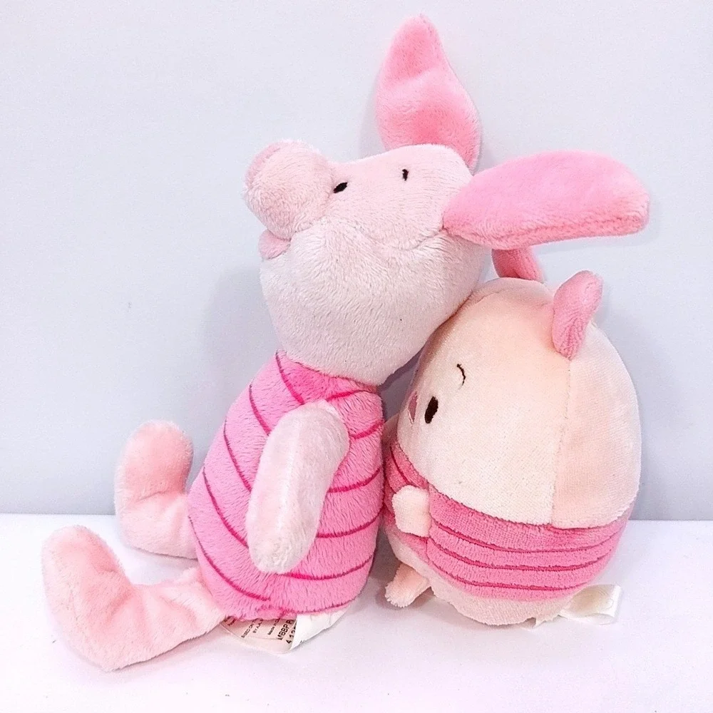 Disney Piglet Plush Lot Winnie the Pooh Tsum Tsum Stuffed Animal Toy Pink 2pc